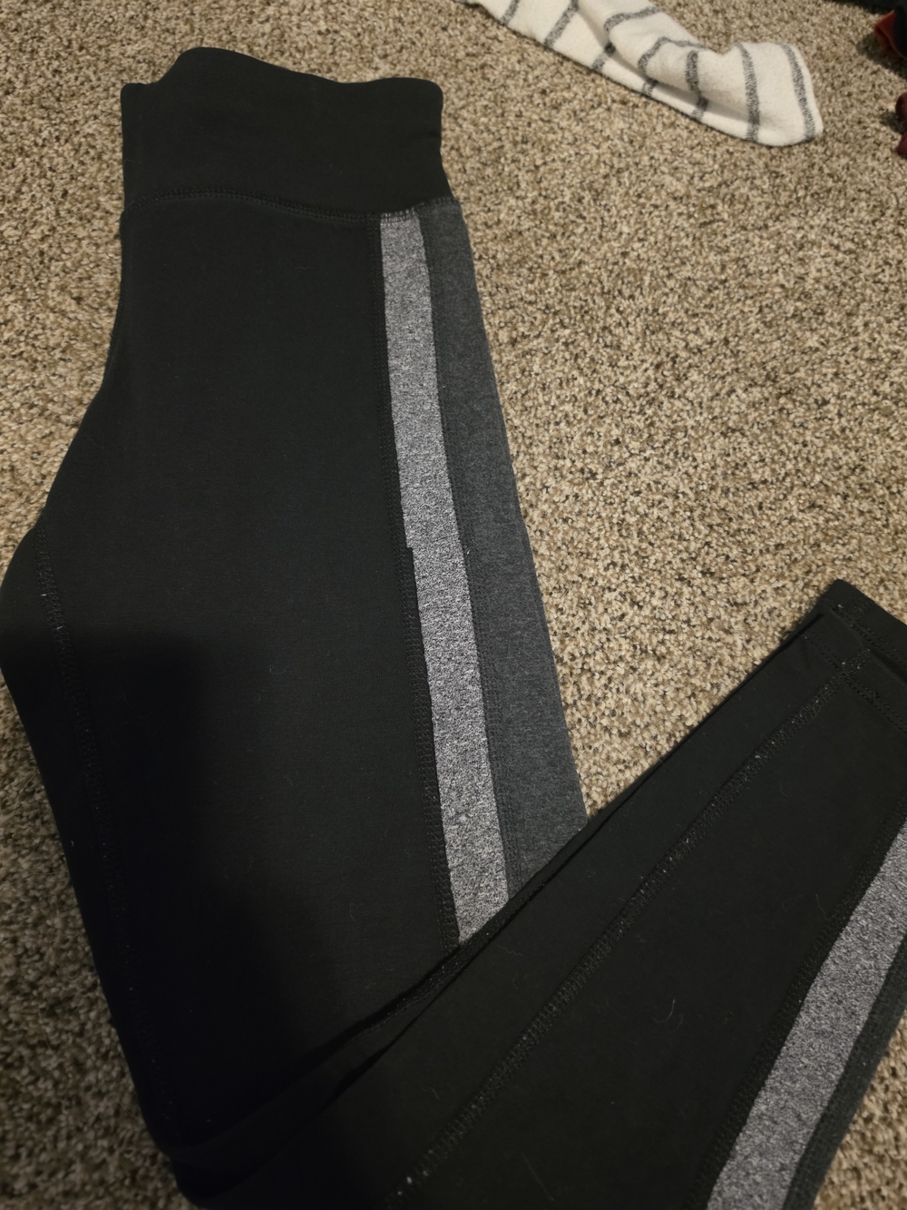Calvin Klein Black Jeggings with Gray Sport Stripe